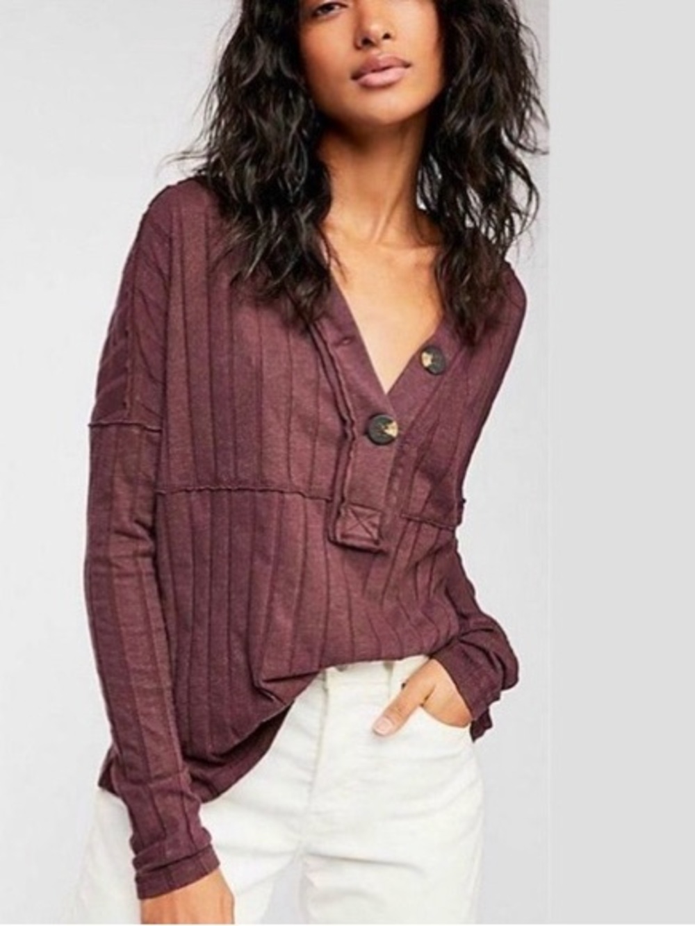 Free People Women’s We The Free In The Mix Henley. Size Large.